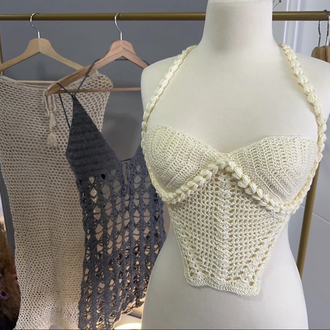  Pearl Crochet Beach Top 