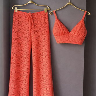 Rio Collection – Turuncu yazlık Pantolon-Büstiyer Takım