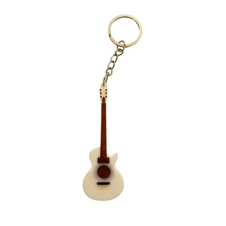 Orta Boy Beyaz Akustik Gitar Anahtarlık
