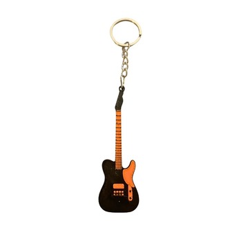 Orta Boy Siyah Turuncu Fender Gitar Anahtarlık