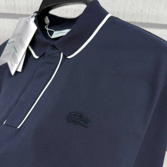 Lacoste Paris Çizgili Orj. Polo Yaka Lacivert