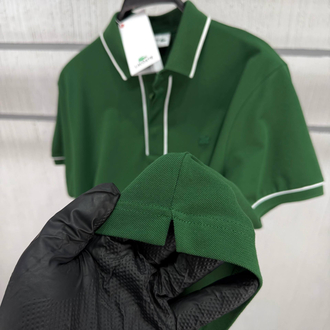 Lacoste Paris Çizgili Orj. Polo Yaka Yeşil