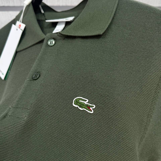 Lacoste %100 Pamuk Düğmeli Polo Yaka Triko Haki
