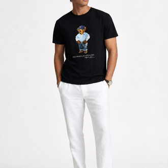Ralph Lauren İthal Orjinal Bear T-Shirt Siyah
