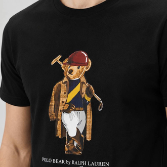 Polo Ralph. Baskılı T-Shirt Siyah