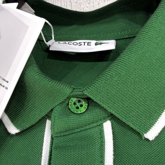 Lacoste Paris Çizgili Orj. Polo Yaka Yeşil