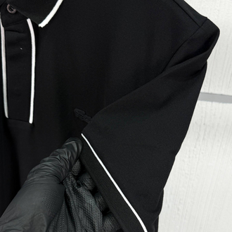 Lacoste Paris Çizgili Orj. Polo Yaka Siyah