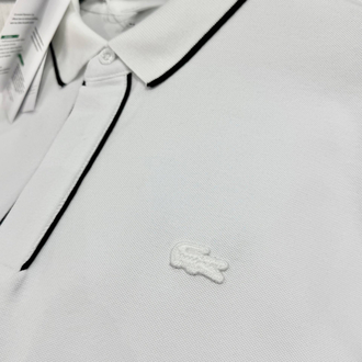 Lacoste Paris Çizgili Orj. Polo Yaka Beyaz