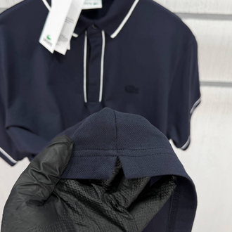 Lacoste Paris Çizgili Orj. Polo Yaka Lacivert