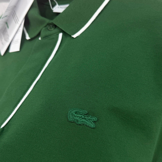 Lacoste Paris Çizgili Orj. Polo Yaka Yeşil