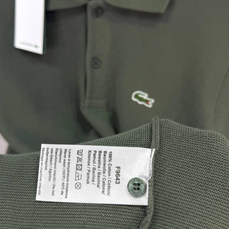 Lacoste %100 Pamuk Düğmeli Polo Yaka Triko Haki