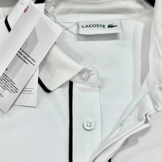 Lacoste Paris Çizgili Orj. Polo Yaka Beyaz