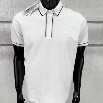 Lacoste Paris Çizgili Orj. Polo Yaka Beyaz