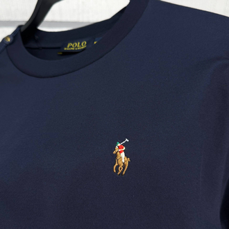 Polo Ralph. Basic T-Shirt Lacivert (Renkli Nakış)