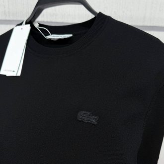 Lacoste %100 Pamuk Bisiklet Yaka Triko Siyah