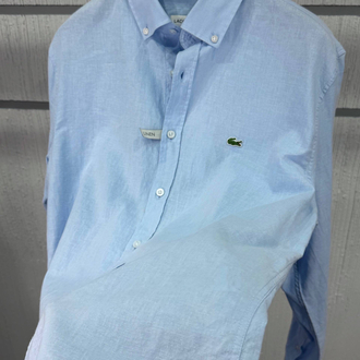 Lacoste Orj. %100 Ham Keten Gömlek Bebe Mavi