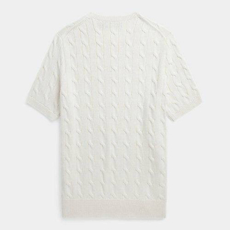 Polo Ralph %100 Pamuk Örgü Desen Triko Beyaz