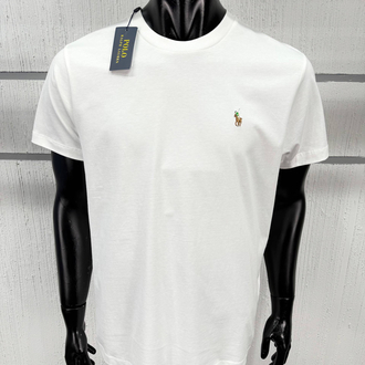 Polo Ralph. Basic T-Shirt Beyaz (Renkli Nakış)
