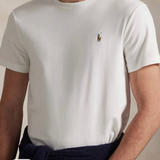 Polo Ralph. Basic T-Shirt Beyaz (Renkli Nakış)