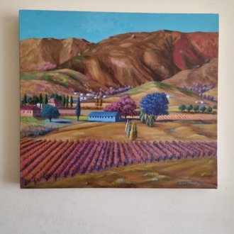Original, acrylic painting on canvas signed by Rıza Karataş