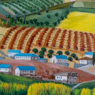 Original, acrylic painting on canvas signed by Rıza Karataş