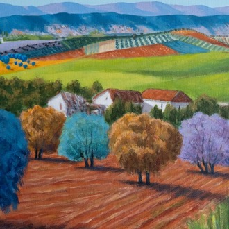 Original, acrylic painting on canvas signed by Rıza Karataş