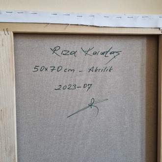 Original, acrylic painting on canvas signed by Rıza Karataş