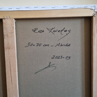 Original, acrylic painting on canvas signed by Rıza Karataş