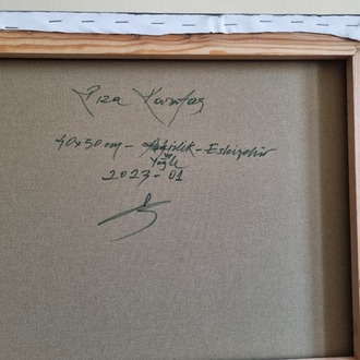 Original, acrylic painting on canvas signed by Rıza Karataş