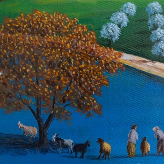 Original, acrylic painting on canvas signed by Rıza Karataş