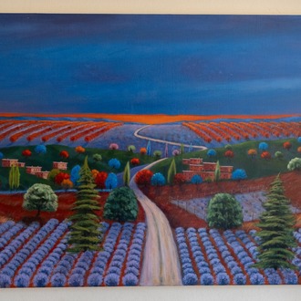 Original, acrylic painting on canvas signed by Rıza Karataş