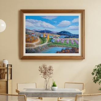 Original, acrylic painting on canvas signed by Rıza Karataş