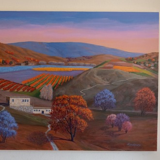 Original, acrylic painting on canvas signed by Rıza Karataş