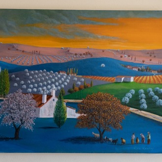 Original, acrylic painting on canvas signed by Rıza Karataş