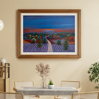 Original, acrylic painting on canvas signed by Rıza Karataş