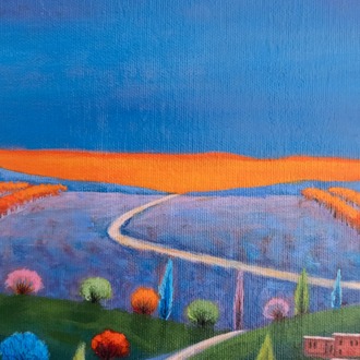 Original, acrylic painting on canvas signed by Rıza Karataş