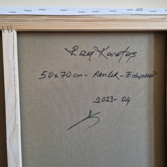 Original, acrylic painting on canvas signed by Rıza Karataş