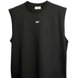 OFF-WHITE™ Siyah Kolsuz Tişört / Streetwear Tank Top