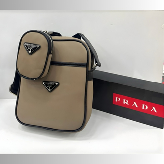 PRADA Modüler Çıkarılabilir Pouch Detaylı Bej/Camel Omuz Çantası
