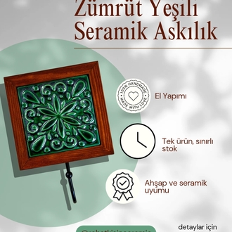 Zümrüt Yeşili Seramik Askılık