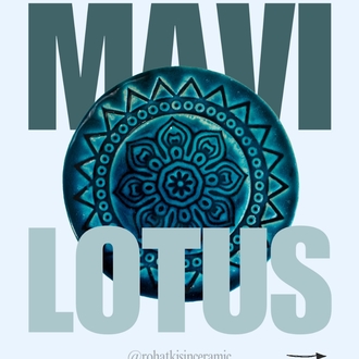 Mavi Lotus Dekoratif Duvar Objesi