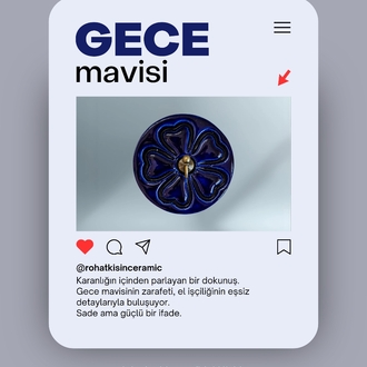 Gece Mavisi Büyük Boy Seramik Askılık