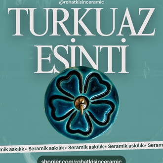 Turkuaz Esinti Büyük Boy Seramik Askılık