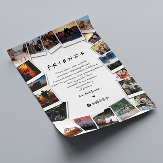 Kişiye Özel Friends Anı Posteri (Hediyelik, Arkadaş Grubu)