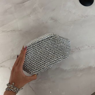18CM ÖN SİPARİŞ GÜMÜŞ HASIR ÇANTA 