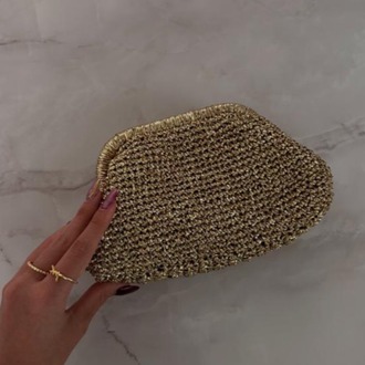 16CM ÖN SİPARİŞ GOLD HASIR ÇANTA