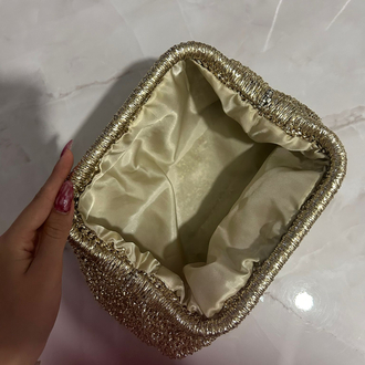 20CM ÖN SİPARİŞ GOLD HASIR ÇANTA