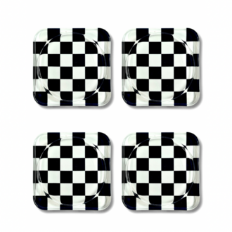 Retro Checkerboard Black&White Glass Edition