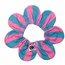 PawBow Flower Dog Collar (aqua pink stripe)