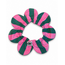 PawBow Flower Dog Collar (green pink stripe)